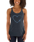 I Heart Travel - Women's Racerback Tank - Peaks to Beaches Co Apparel