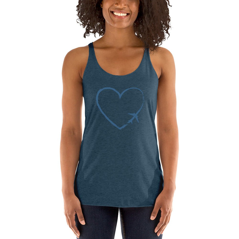 I Heart Travel - Women's Racerback Tank - Peaks to Beaches Co Apparel