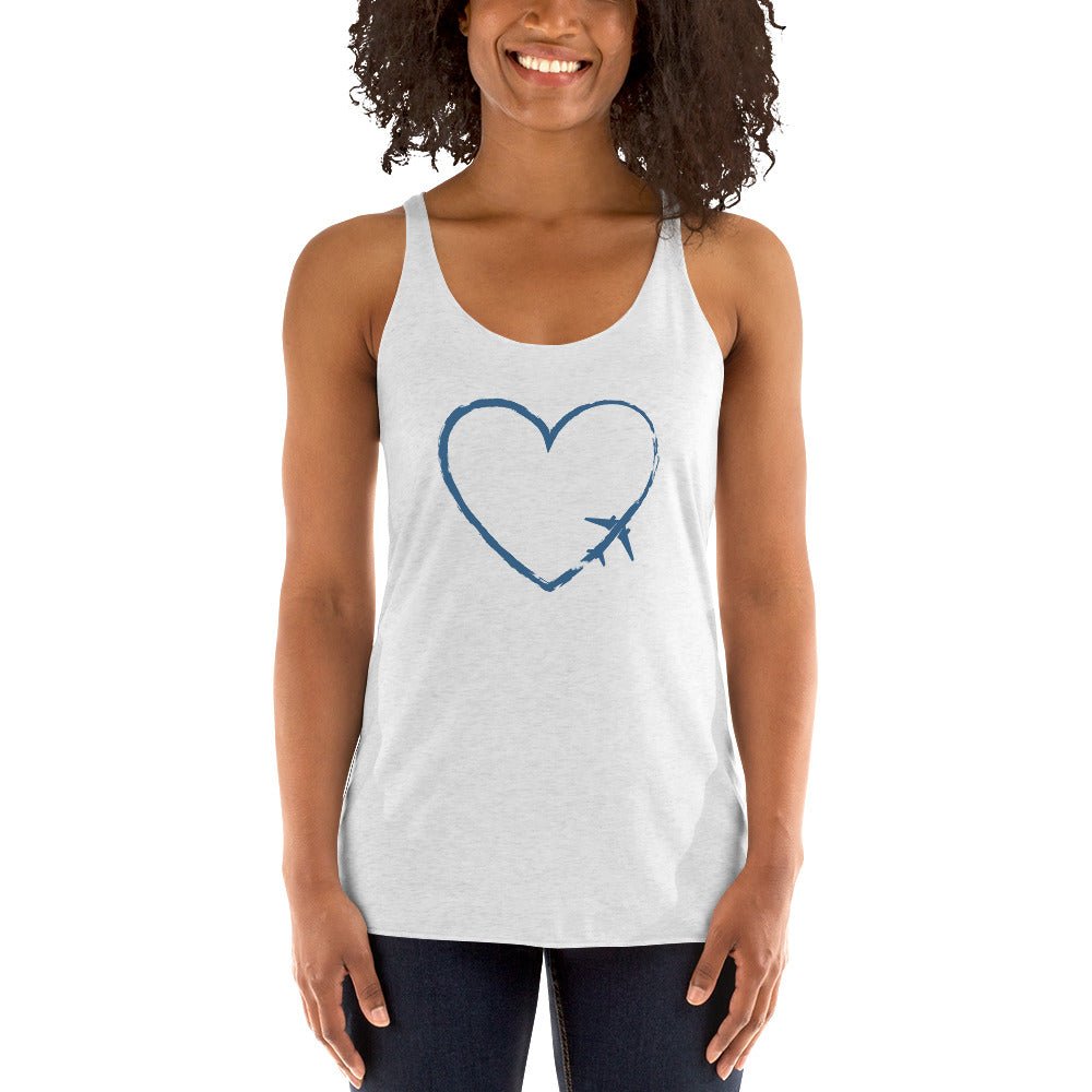 I Heart Travel - Women&#39;s Racerback Tank - Peaks to Beaches Co Apparel