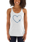 I Heart Travel - Women's Racerback Tank - Peaks to Beaches Co Apparel