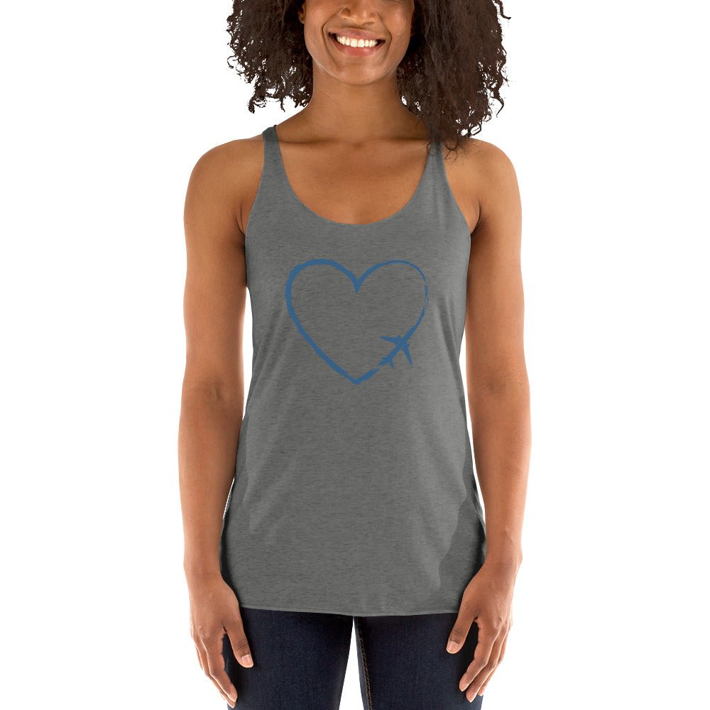 I Heart Travel - Women&#39;s Racerback Tank - Peaks to Beaches Co Apparel