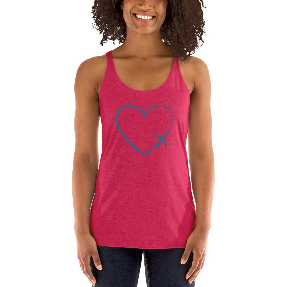 I Heart Travel - Women&#39;s Racerback Tank - Peaks to Beaches Co Apparel