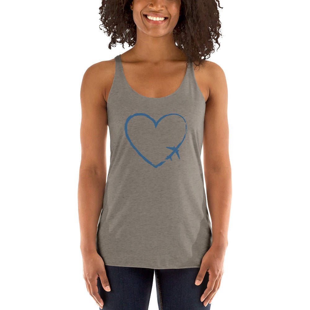 I Heart Travel - Women&#39;s Racerback Tank - Peaks to Beaches Co Apparel