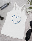 I Heart Travel - Women's Racerback Tank - Peaks to Beaches Co Apparel