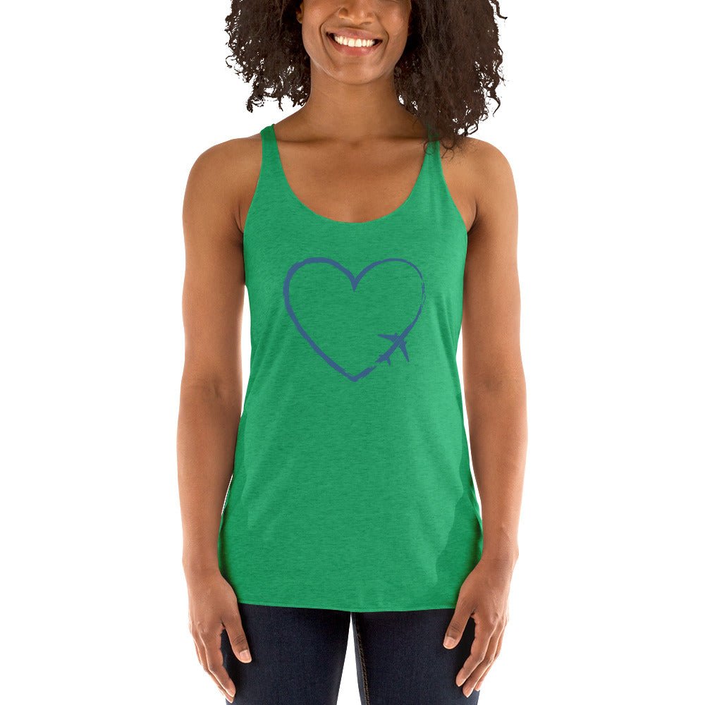 I Heart Travel - Women&#39;s Racerback Tank - Peaks to Beaches Co Apparel