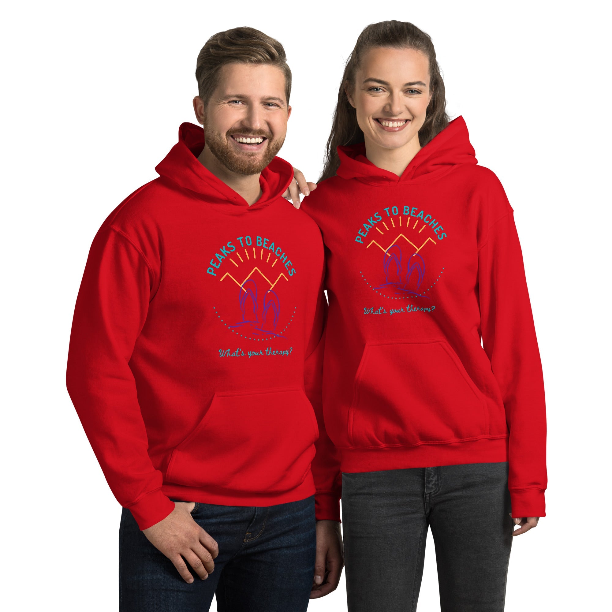 Peaks To Beaches Multi-Color Graphic LS Unisex Heavy Blend Hoodie - Peaks to Beaches Co Apparel