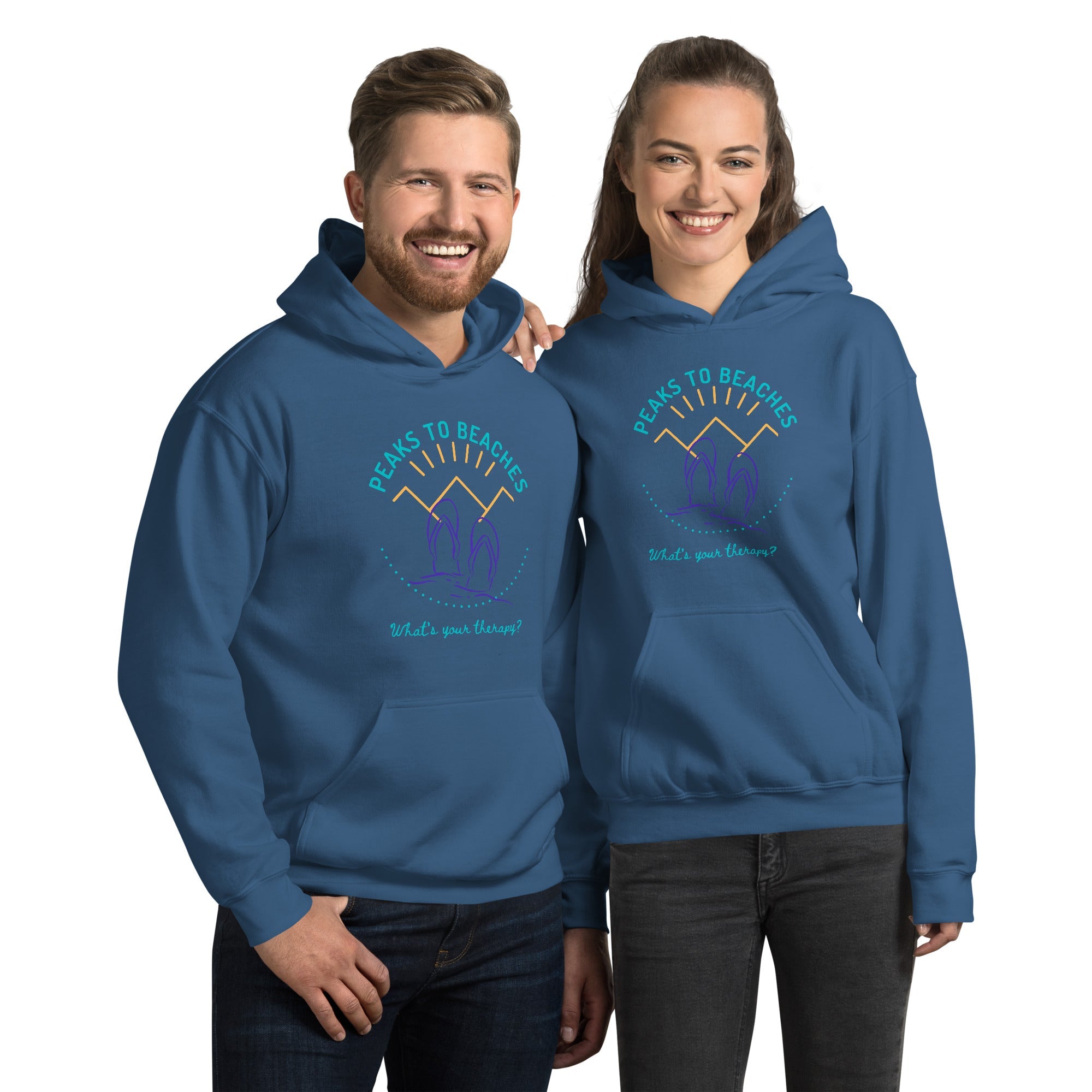 Peaks To Beaches Multi-Color Graphic LS Unisex Heavy Blend Hoodie - Peaks to Beaches Co Apparel