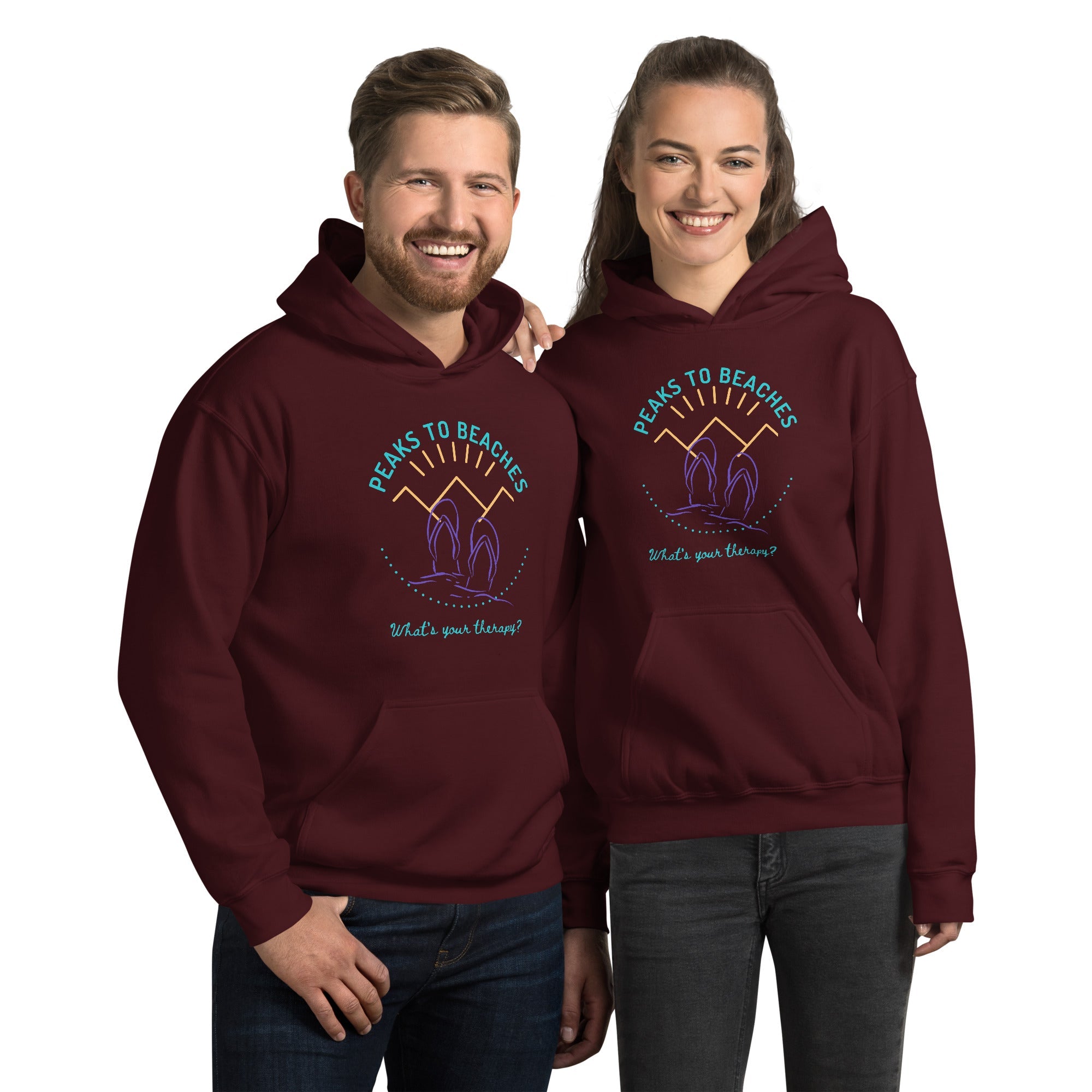 Peaks To Beaches Multi-Color Graphic LS Unisex Heavy Blend Hoodie - Peaks to Beaches Co Apparel