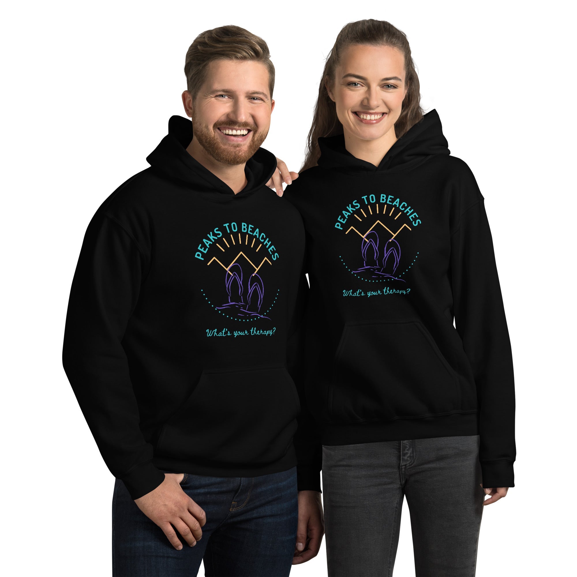 Peaks To Beaches Multi-Color Graphic LS Unisex Heavy Blend Hoodie - Peaks to Beaches Co Apparel