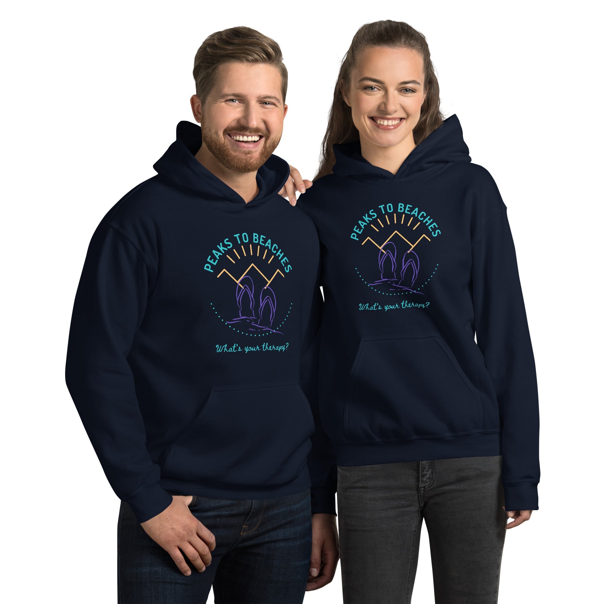 Peaks To Beaches Multi-Color Graphic LS Unisex Heavy Blend Hoodie - Peaks to Beaches Co Apparel