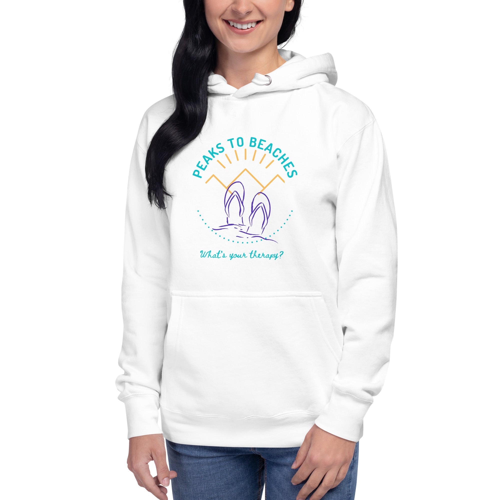 Peaks To Beaches Multi-Color Graphic LS Unisex Premium Hoodie - Peaks to Beaches Co Apparel