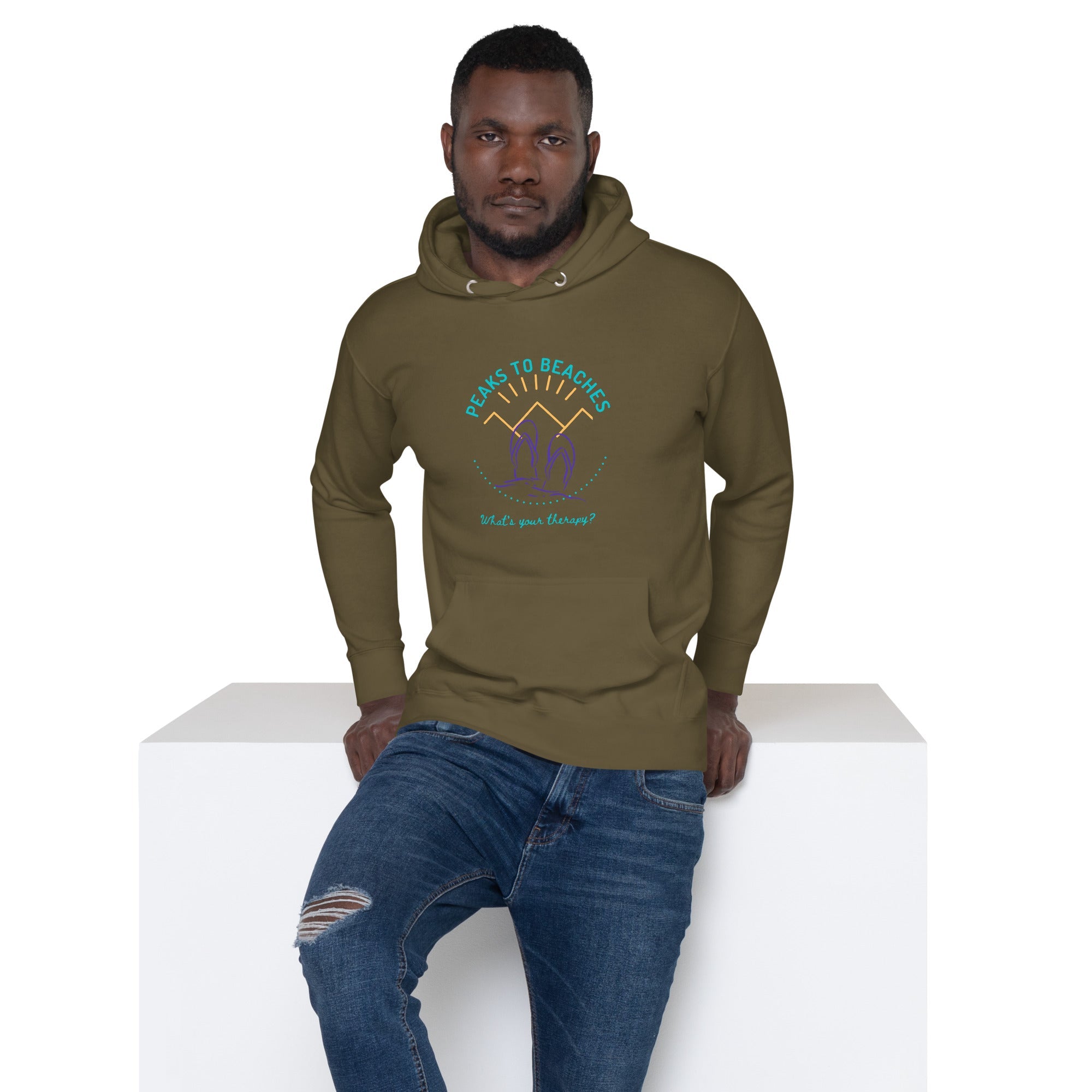 Peaks To Beaches Multi-Color Graphic LS Unisex Premium Hoodie - Peaks to Beaches Co Apparel