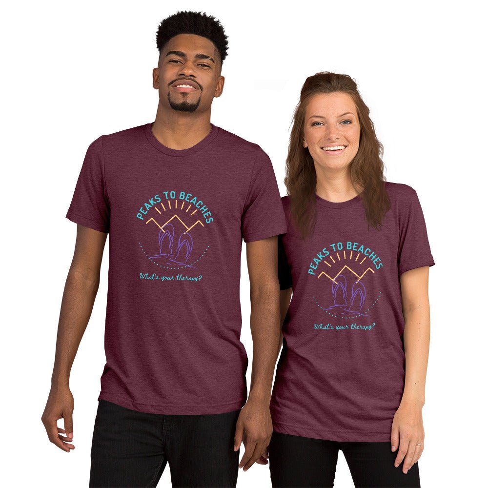 Peaks To Beaches Multi-Color SS Unisex Tri-Blend T-Shirt - Peaks to Beaches Co Apparel