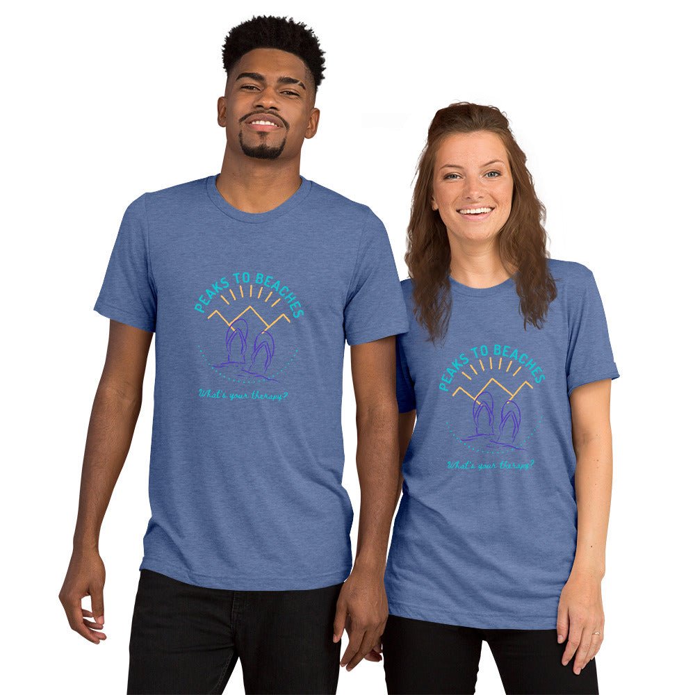 Peaks To Beaches Multi-Color SS Unisex Tri-Blend T-Shirt - Peaks to Beaches Co Apparel