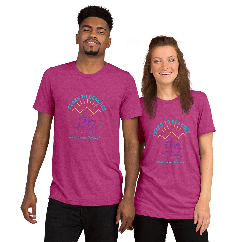 Peaks To Beaches Multi-Color SS Unisex Tri-Blend T-Shirt - Peaks to Beaches Co Apparel