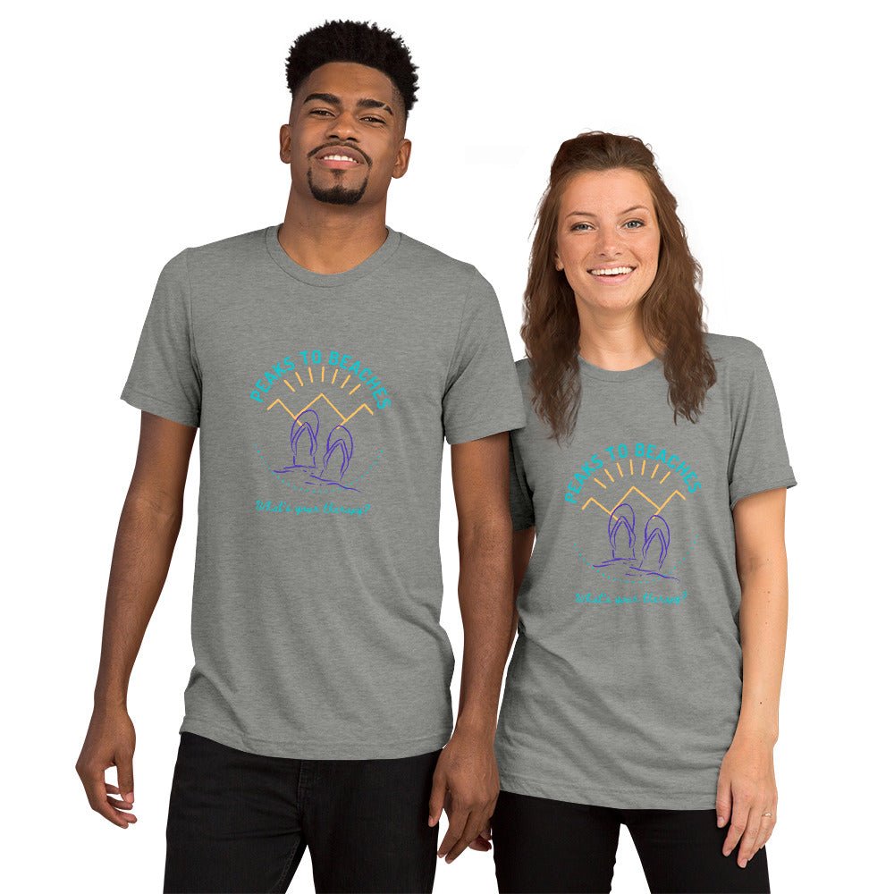 Peaks To Beaches Multi-Color SS Unisex Tri-Blend T-Shirt - Peaks to Beaches Co Apparel