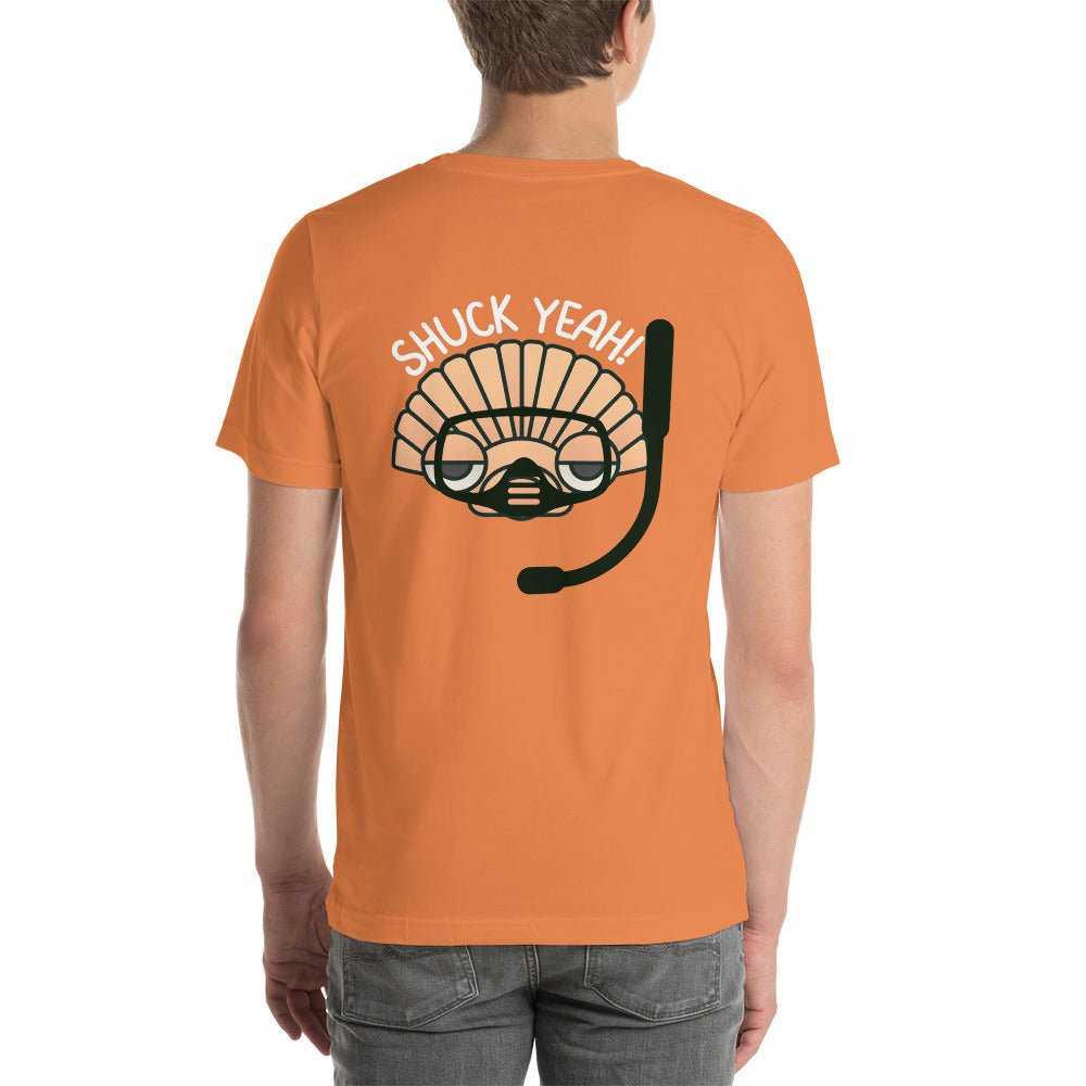 SHUCK YEAH! SS Unisex Staple T-Shirt Front/Back Design - Peaks to Beaches Co Apparel