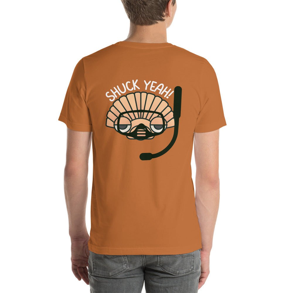 SHUCK YEAH! SS Unisex Staple T-Shirt Front/Back Design - Peaks to Beaches Co Apparel