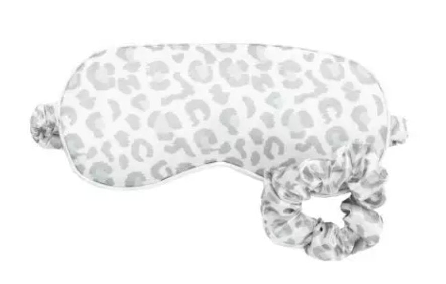 Silky Satin Eye Mask &amp; Scrunchie Set - Gray Cat Nap - Peaks to Beaches Co Personal Care