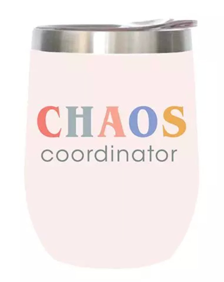 Stainless Steel Wine Tumbler - Chaos Coordinator - Peaks to Beaches Co Drinkware