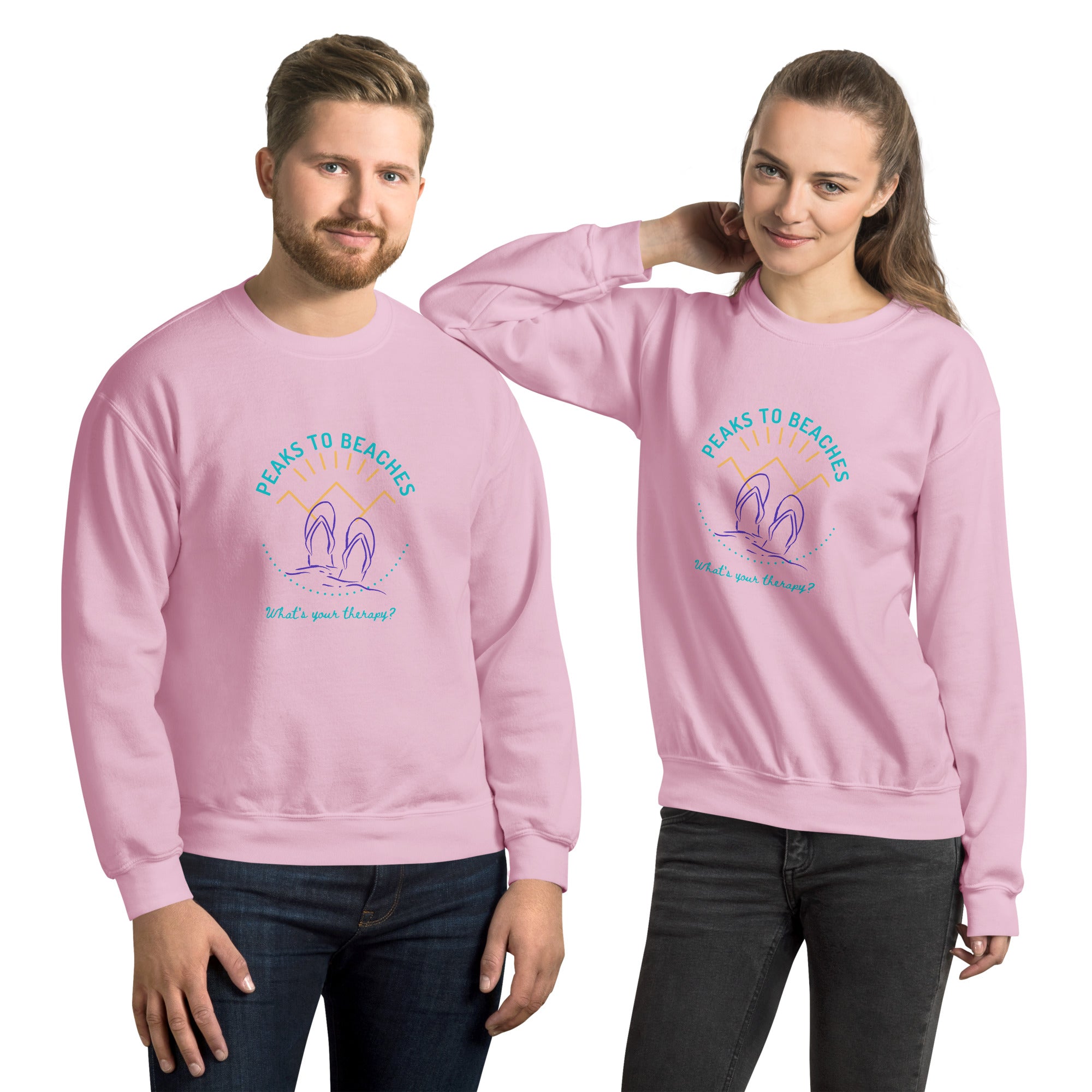 Peaks To Beaches Multi-Color Graphic LS Unisex Crew Neck Sweatshirt - Peaks to Beaches Co Apparel