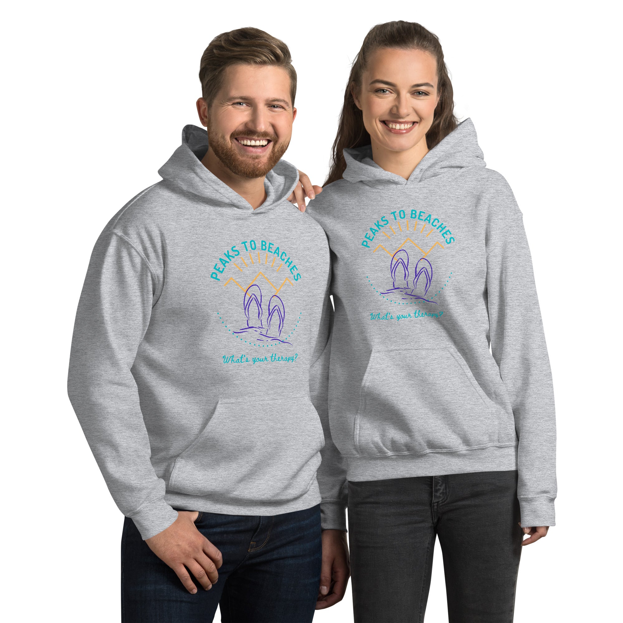 Peaks To Beaches Multi-Color Graphic LS Unisex Heavy Blend Hoodie - Peaks to Beaches Co Apparel