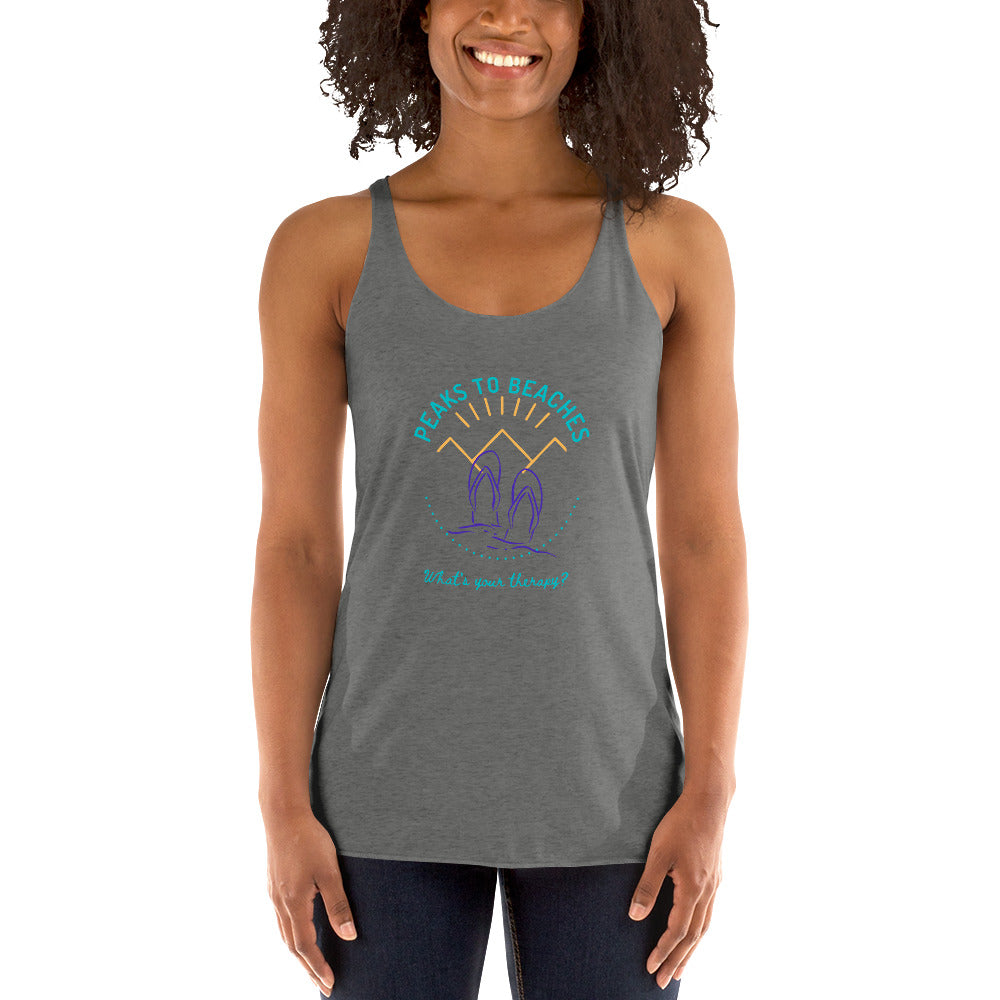 Peaks To Beaches Multi-Color Graphic on a Women's Racerback Tank - Peaks to Beaches Co Apparel